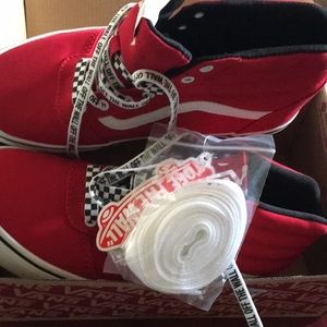Red Vans off the wall